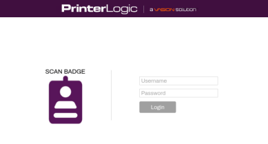 CPA screen showing the option to scan the badge or login using username and password. 