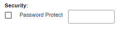 Security section with the enable check-box for Password Protect, and the field to enter in the password. 