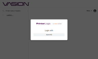 Self-Service Portal showing the IdP login prompt in the middle of the screen. 