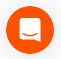 Messenger icon which is an orange circle with the text message shape icon with a smile in the lower section.