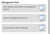 The Management Tools section of the printer's portal