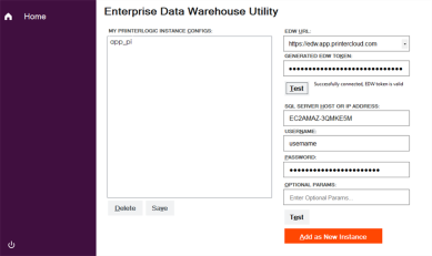 EDW Utility console displaying the keyboard hot keys.