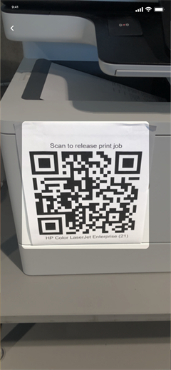 QR code scanning screen using the device's camera.