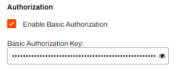 Authorization code section of the Output Automation tab