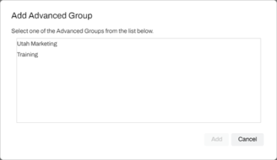 Add advanced group modal