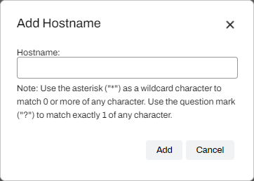 Add hostname modal