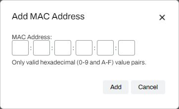 Add MAC address modal