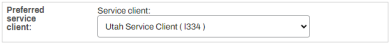 Preferred Service Client dropdown on the IP Address Range object. 