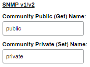 SNMP v1/v2 settings 