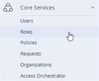 Core Services Roles option in side navigation.