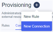 Provisioning add option showing New Connection selected.