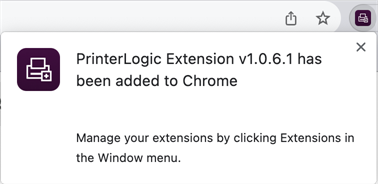 Extension installed on Chrome