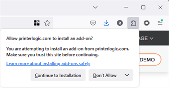 Allow add-on installation confirmation modal