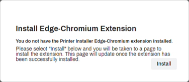 Install Edge extension modal