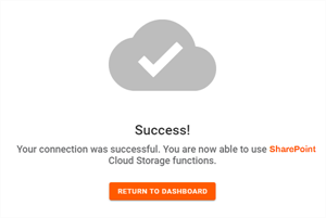 SharePoint Connection Success! mesage