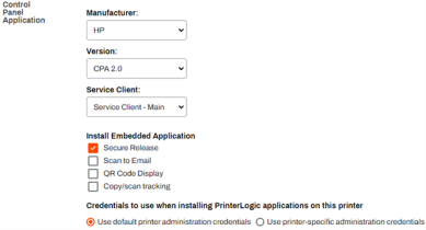 Apps tab showing the manufacturer, CPA version, Service Client, and Secure Release options set and enabled. 