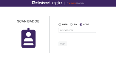 CPA login page showing the Code option selected and the field to enter it. 