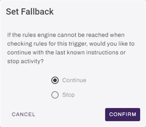 Set Fallback modal