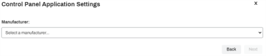 Add Printers pop-up showing the Manufacturer field and expanded options list after selecting the printers. 