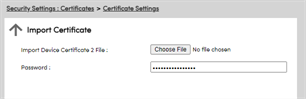 Web portal, import device certiicate option 