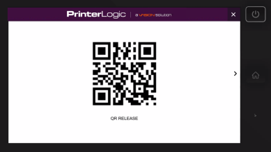 QR Code display on a device control panel