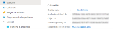 Overview tab with application and directory data.