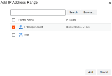 Add IP Address range modal