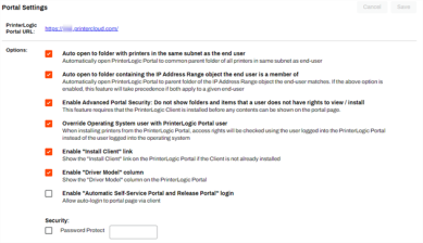 Self-service Portal settings