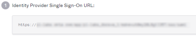 SAML Setup instructions window showing the Identity Provider Single Sign-on URL field highlighted at the top.