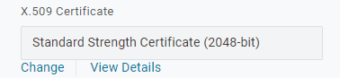 SSO window showing the View Details link underneath the X.509 Certificate section. 