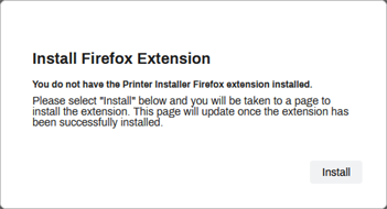 Install Firefox extension modal