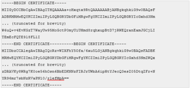 Example of an improperly formatted certificate. 